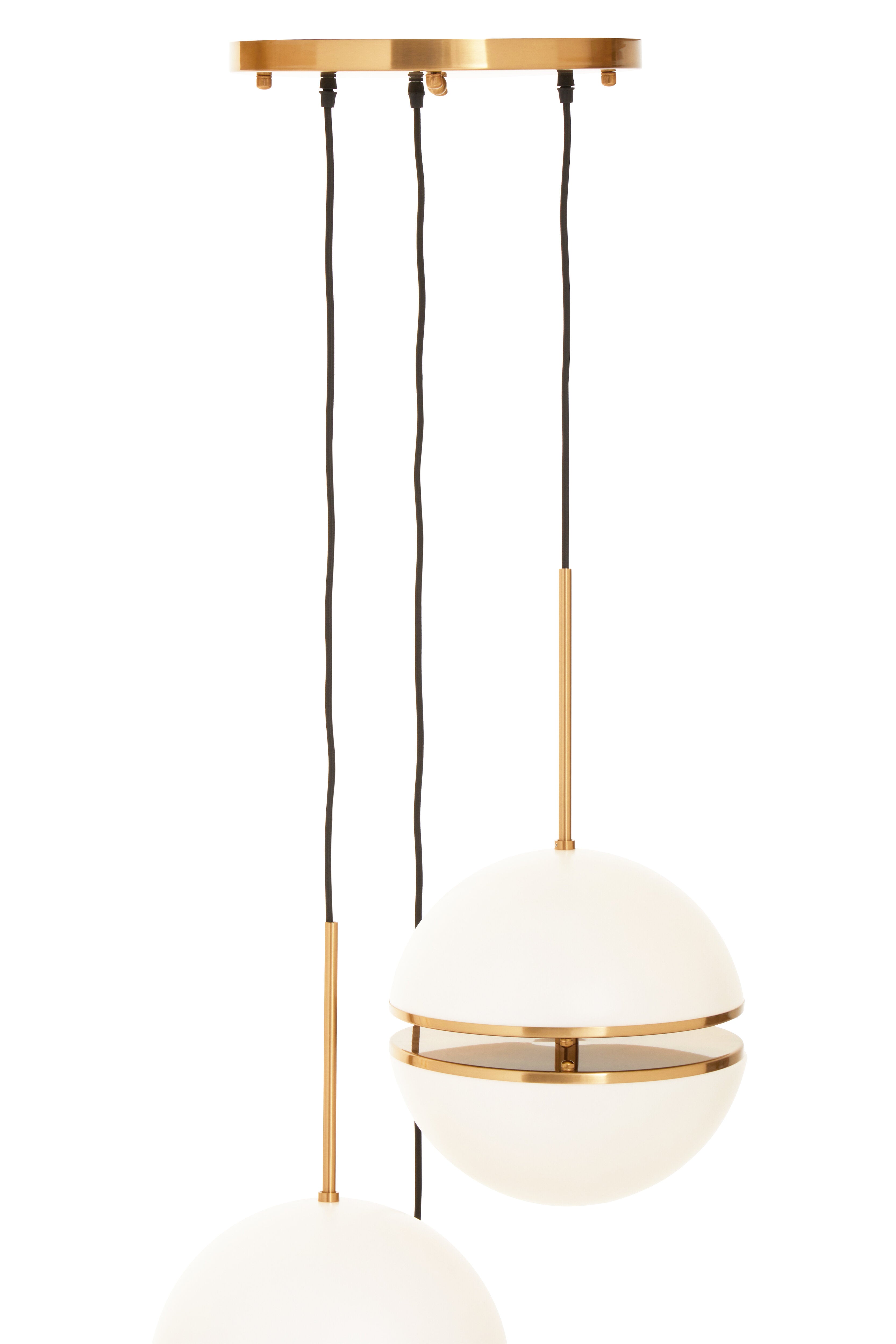 Abira Three Ball Brass Pendant Light